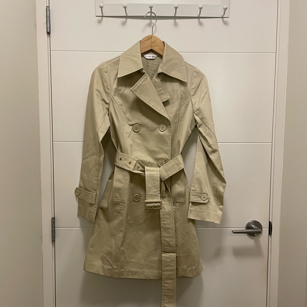 Brand new women belted long jacket. Size US XS.